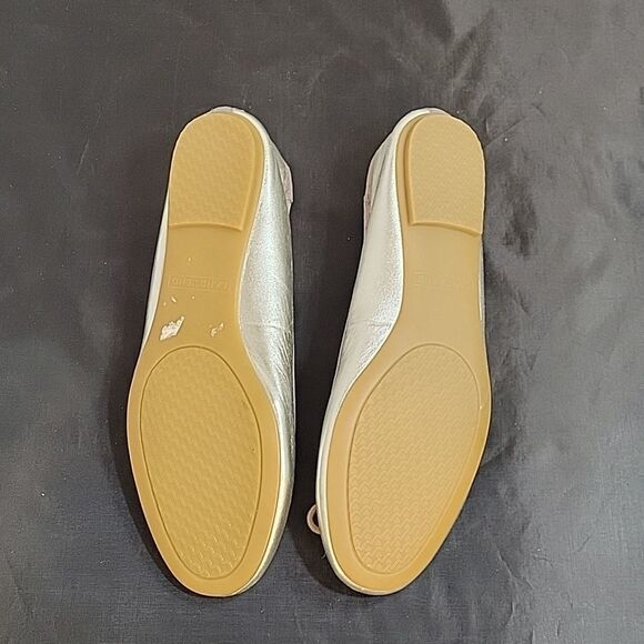 BRAND NEW LANDS'END SLIP ON SILVER METALLIC BALLERINAS FLAT SHOE - Picture 13 of 15